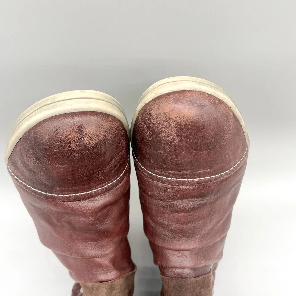 Cloud Footwear Womens 39 Arlo Boots Burgundy Leather Faux Fur Lined Winter Boho